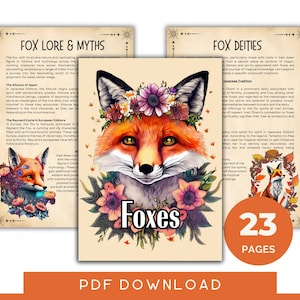 Enchanting Fox Grimoire Pages! Unlock the Mysteries of Symbolism of Foxes - Book of Shadows - Instant Download! Spells & Rituals Included