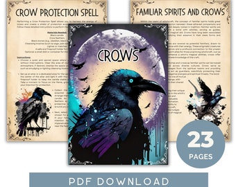 Crows Grimoire Pages: Book of Shadows, Witchcraft (Digital Download)