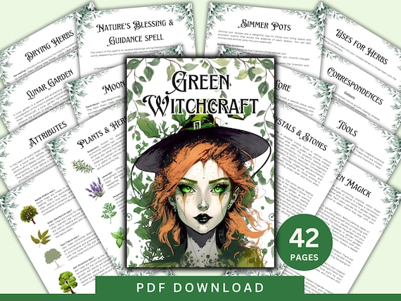 Green Witch Grimoire: Herbal Magic Book of Shadows (PDF Download)