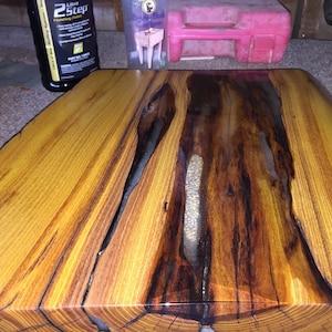 17" x 17" x 2" O'sage Orange wood & Acrylic live edge river charcuterie board