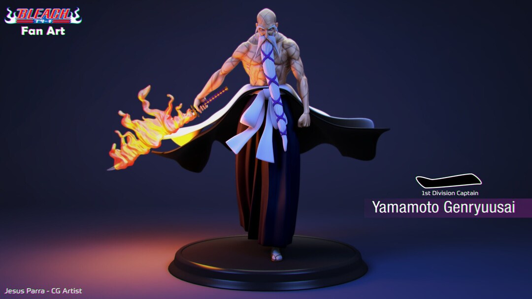 Yamamoto Genryusai Bleach. 3D Printing in Resin. Garage Kit to Color