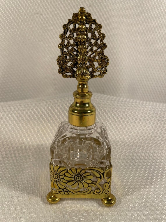 Vintage French Style Cut Crystal Perfume Bottle i… - image 10