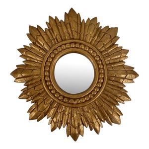 1960s Vintage Mid Century Modern Gilded Sunburst Wall Mirror