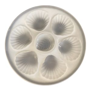 1960s French Orchies Majolica Oyster Plate