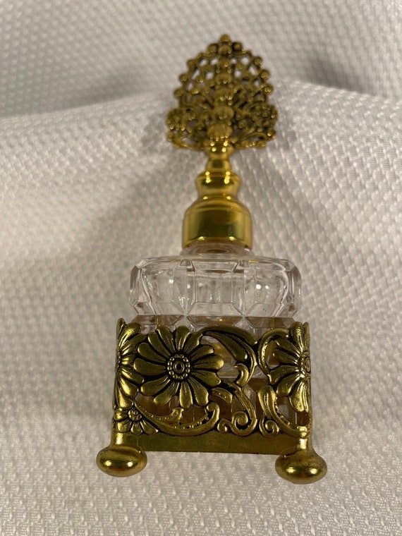 Vintage French Style Cut Crystal Perfume Bottle i… - image 8