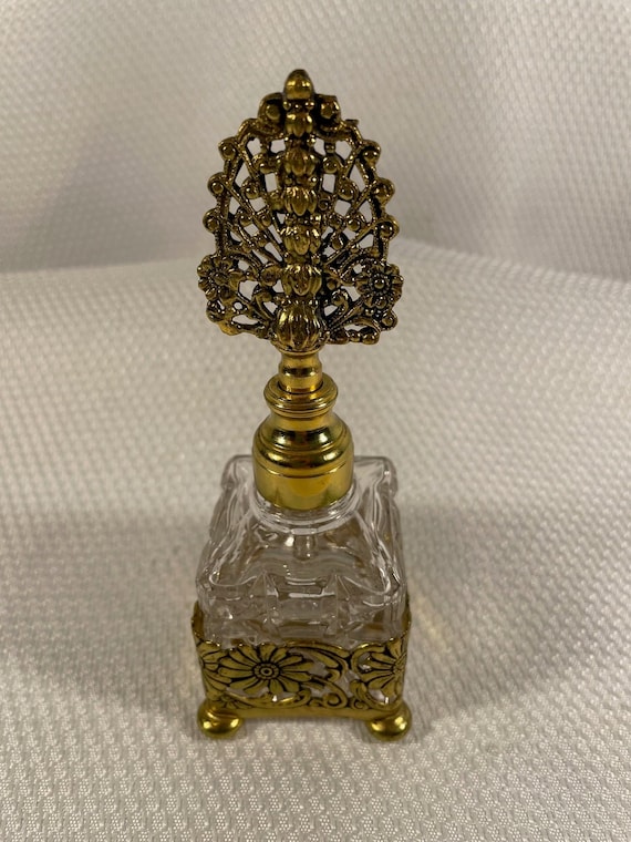 Vintage French Style Cut Crystal Perfume Bottle i… - image 2