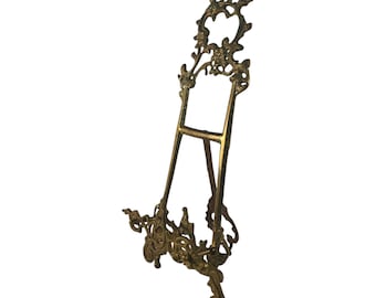 Mid 20th Century Rococo Style Brass Tabletop Easel