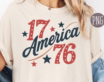 1776 America Land of the Free Sublimation Design, Patriotic Digital, 4th of July PNG, Independence Day Shirt Graphic, USA Vintage Download