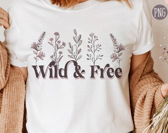 Wild and Free Boho Png, Boho Sublimation Png, Wildflower png, Sublimation downloads, Boho png designs, Flower png, Hippie png, Esoteric png