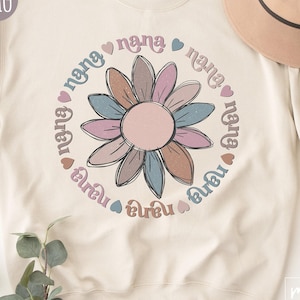 Nana Retro PNG, Grandma Png, Retro Png, Groovy Png, Mother&#39;s Day Png, Nana Life Png, Trendy Nana Png, Trendy Png, Boho Nana Png, Daisy