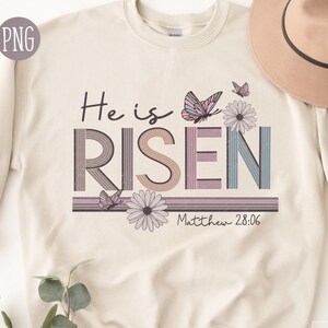 He Is Risen, Retro PNG, Easter Sublimation Designs, Groovy Png, Retro Easter Sublimation, Boho Easter Png, Trendy Png Christian Shirt Design