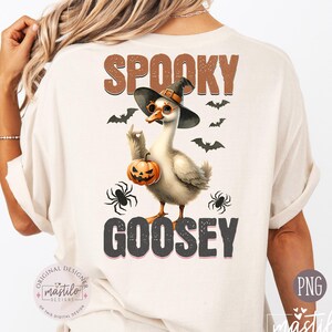 Spooky Goosey PNG, Halloween png, Halloween Silly Goose Clipart, Funny goose Halloween png, Spooky Season Png, Retro Halloween, spooky goose