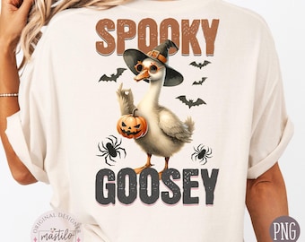 Ganso espeluznante PNG, Halloween PNG, Clipart de ganso tonto de Halloween, Ganso divertido de Halloween PNG, Temporada espeluznante PNG, Halloween retro, ganso espeluznante