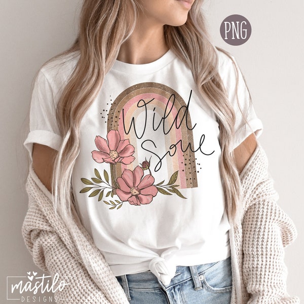 Boho Sublimation Png, Wild Soul Png, Wild Soul Sublimation Download, Boho png designs, Boho T-shirt Designs, Wildflower png, Boho PNG