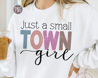 Dziewczyna z małego miasteczka PNG | Rustykalna grafika małego miasteczka | Projekt koszulki w stylu rustykalnym | Clipart estetyczny wiejskiego domu