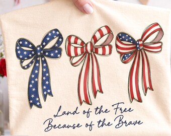 Patriotic Coquette Bow PNG Design | USA Flag Ribbon Aesthetic | 4th of July Sublimation Print | Girly America PNG