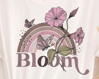 Bloom png, bloeisublimatie, bloemontwerp, vintage design, retroontwerpen, bloeiontwerp, sublimatieontwerpen downloaden, regenboog, bloem