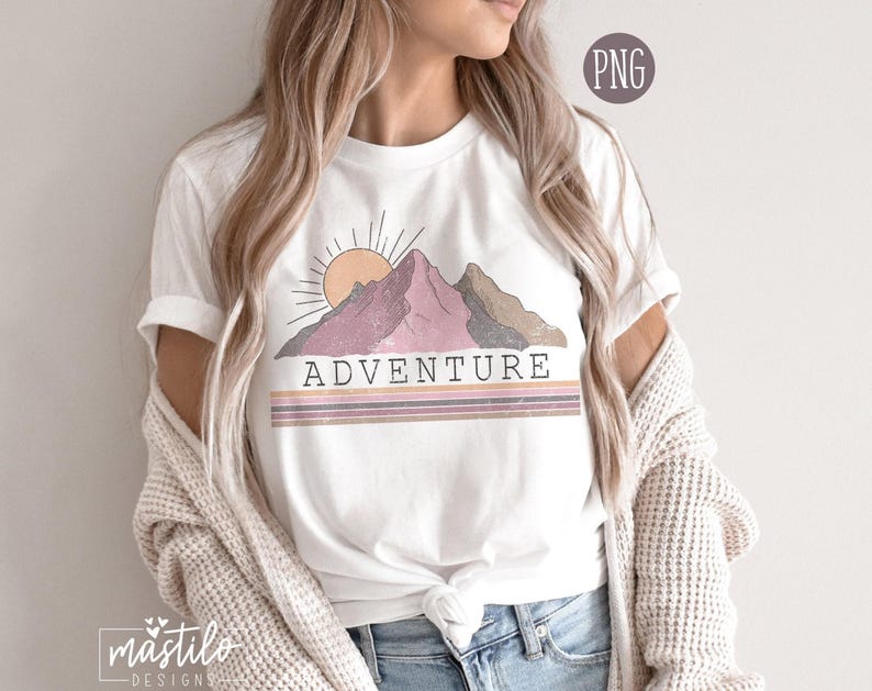 Vintage avontuur png, avontuur sublimatie ontwerp, retro png, vintage sublimatie, hippiesublimatie, digitale download, vakantie png afbeelding 1