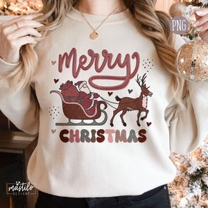 Feliz Natal Png, Desenhos De Sublimação De Natal, Camisa De Natal Png, Chrismtas Png Para Sublimação, Design PNG Moderno, Natal Retro imagem 1