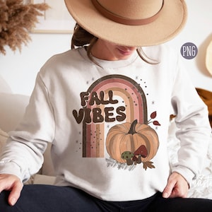 Fall Vibes Png, Boho Fall Sublimation Designs, Retro Fall Png, Autumn PNG, Fall Png Designs, Hippie Boho Retro Autumn Tshirt Png, Groovy Png