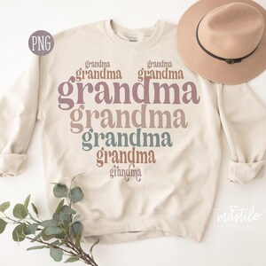 Grand-mère PNG, sublimation grand-mère PNG, sublimation grand-mère empilée PNG, graphique neutre grand-mère, Boho Png Design, Groovy Png, forme de coeur