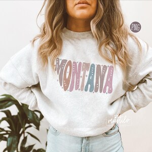 Montana Png, Montana State Png, Montana Wort Png, Montana Clipart, Sublimationsentwürfe, Montana Sublimationsdesign, Groovy Montana Png Bild 3