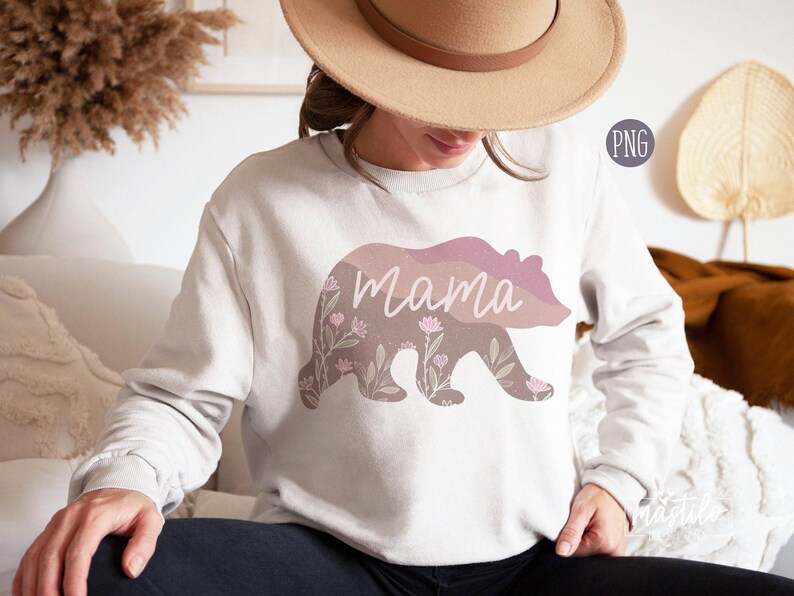 Mama Bear png, boho-sublimatieontwerp, boho-png, Mom Life, vintage png, sublimatieontwerp downloaden, sublimatieontwerpen, Groovy Mama png afbeelding 3