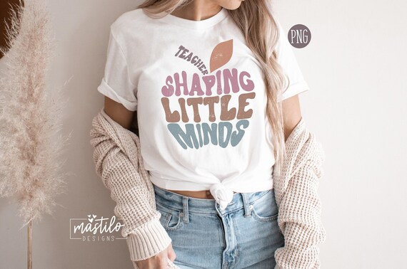 Groovy Teacher PNG, Teacher Sublimation designs, Shaping Little Minds Png, teacher Png Designs, Retro Png Designs, Boho Sublimation, Teacher