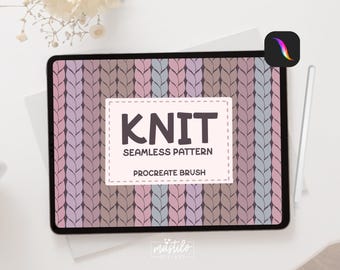 Knit Procreate Pattern Brush, Knit Brush Set, Knit Pattern Brush for Procreate, Seamless Knitting Texture Brush, Brush for Digital Art