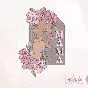 Vintage Mama Graphic, Retro Mama sublimation Design, Retro Mama PNG, Mom Sublimation, Sublimation Printable, Mama Boho Design, Mama Mini Png image 2
