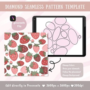 Diamond Method Seamless Pattern Procreate Template, Repeat Pattern Layout Guide, DIY Surface Design, Repeat Pattern Layout, Pattern Maker