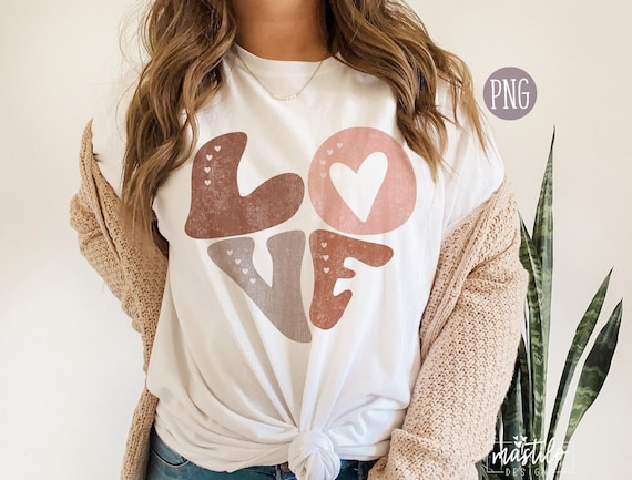 Valentines Love Grunge Png, Retro Sublimation Design, Heart Word Art Png, Love PNG, Valentines shirt design, Distressed Boho PNG Sublimation