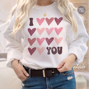 I Love You PNG, Valentines Png Designs, Retro Png, Groovy Png, Valentine's Sublimation, Love PNG, Love T-Shirt Design Sublimations, Trendy image 3