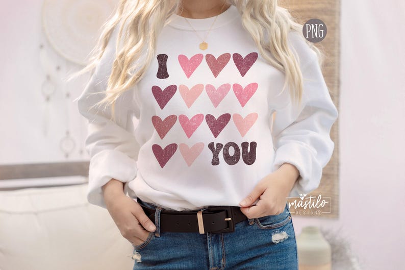 I Love You PNG, Valentines Png Designs, Retro Png, Groovy Png, Valentine's Sublimation, Love PNG, Love T-Shirt Design Sublimations, Trendy image 3
