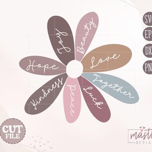 Daisy Flower SVG, Affirmation Svg, Boho Svg wzory, Boho Cut File, Inspirujące SVG wzory, Retro Svg cut file, Retro Svg, Boho Svg zdjęcie 2