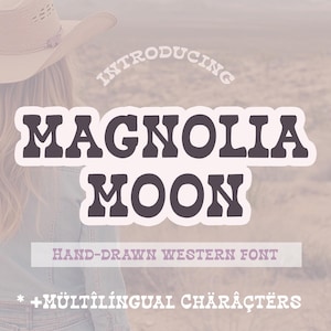 Western Handwritten Font Magnolia Moon, Western Font, Country Font, Retro Font, Cowgirl Font, Fonts for Cricut, Procreate Font, Cricut Font