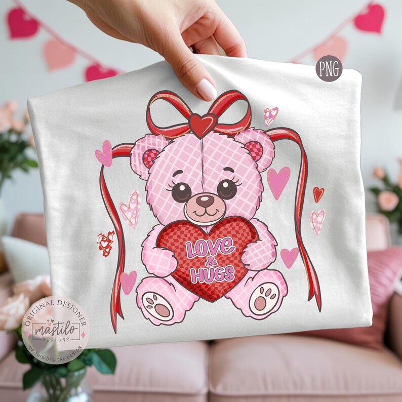 Valentine Teddy Bear PNG | Cute Love & Hugs Bear Clipart | Pastel ...