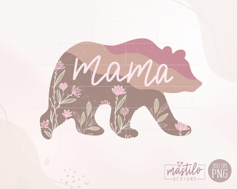 Mama Bear png, boho-sublimatieontwerp, boho-png, Mom Life, vintage png, sublimatieontwerp downloaden, sublimatieontwerpen, Groovy Mama png afbeelding 2