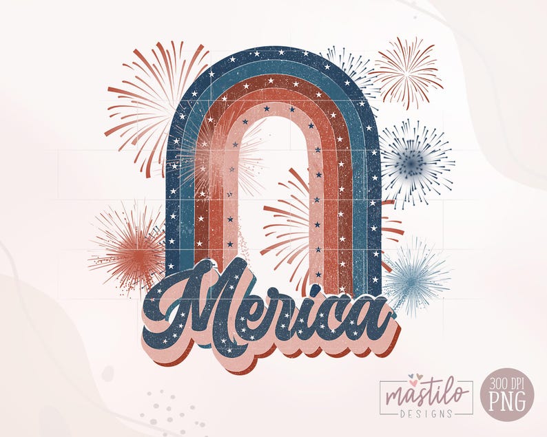 Retro Merica Png, Patriotic Sublimation Png, Merica Sublimation Design, Independence Day, 4th Of July PNG, 4th Of July Png Design, Patriotic image 2