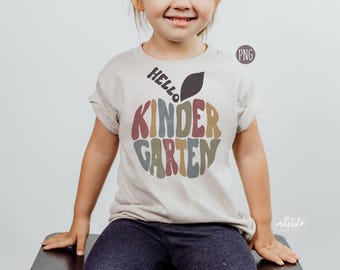 Back to School Sublimation Designs, Hello Kinder Garten Png, Back to School Png, Retro Back To School Png, First day of School Png