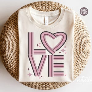 Amor retrô PNG de Valentine – Design de coração vintage para camisetas, cartões, canecas e artesanatos