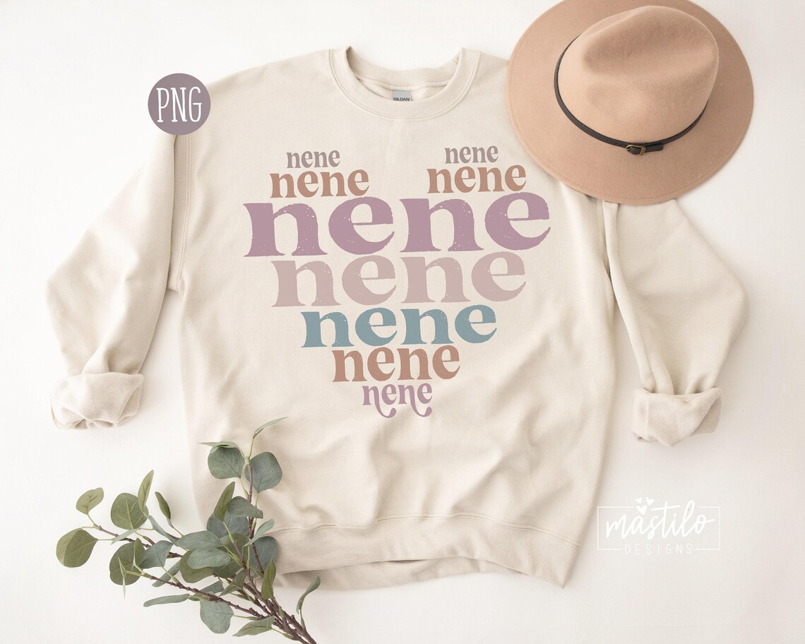Nene Monogram Nene Png, Grandma PNG, Nene Sublimation PNG, Stacked Nene Sublimation ...