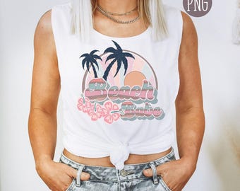 Beach Babe png, retro strand png, downloads zomersublimatie, boho png-ontwerpen, bohosublimatie, retro zomer png, hippie png, retro png