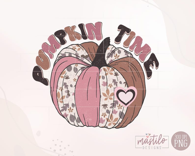 Boho Pumpkin Png, Fall Sublimation Digital Design Download, Pumpkin Png, Fall Leaves png, Pumpkin Season Png, fall girl png designs, Retro image 2
