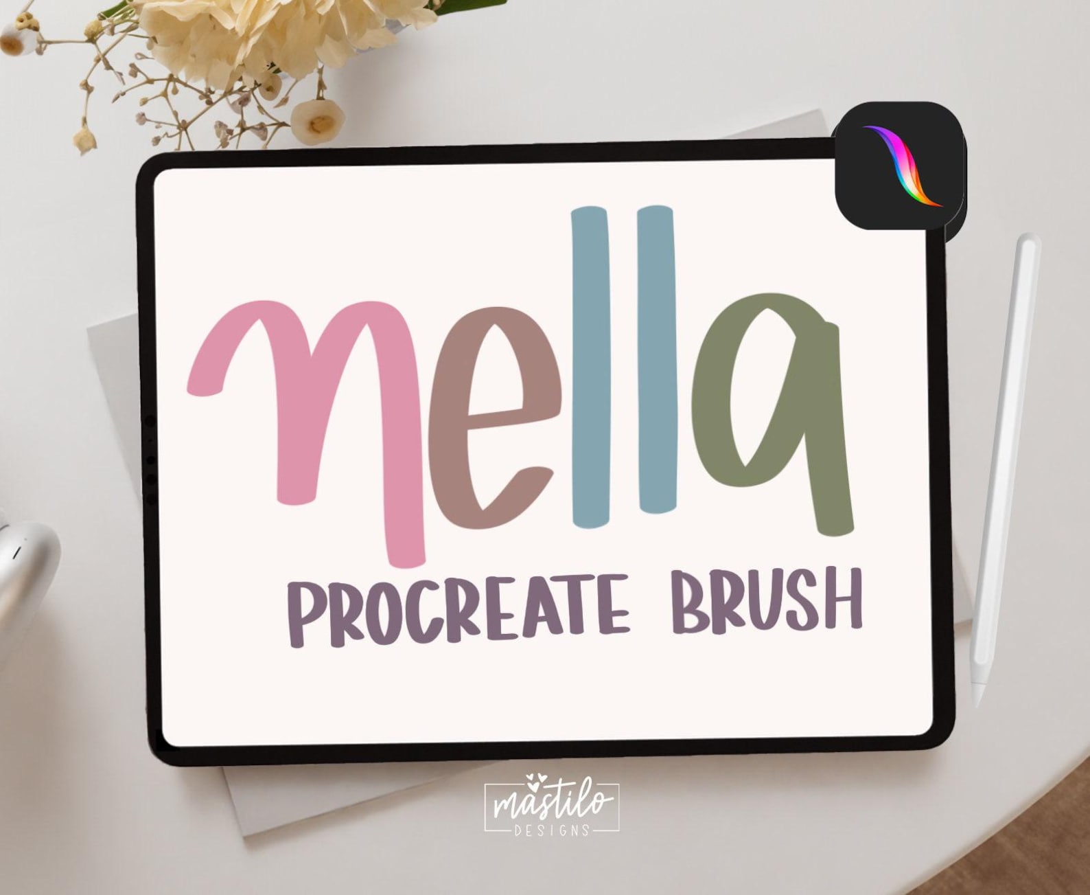 Chunky Lettering Procreate Brush, Procreate Brush, Lettering Procreate ...