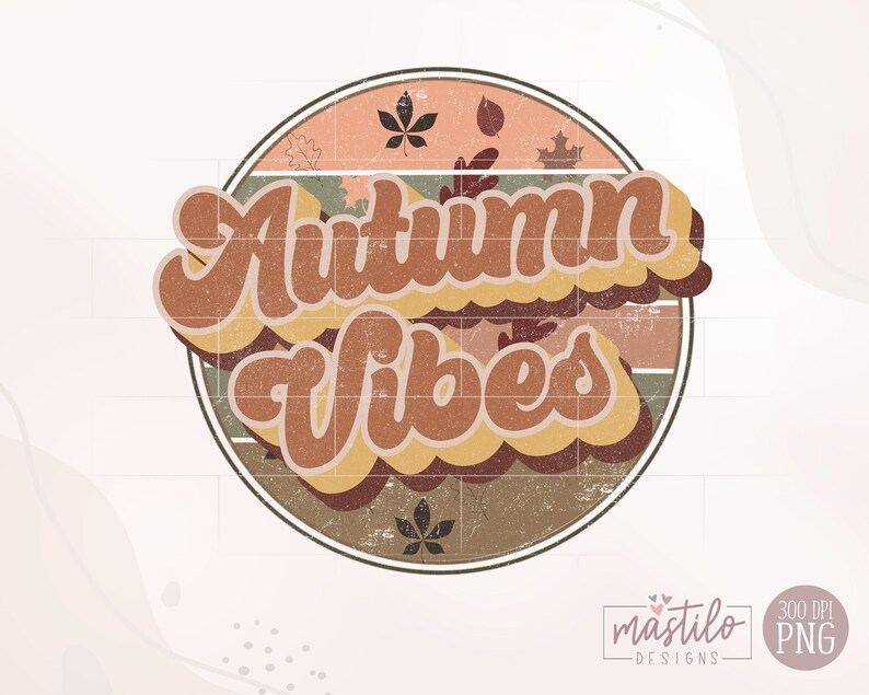 Autumn Vibes Retro Png, Fall Retro Screen Print Designs, Retro Fall Png, Autumn PNG, Fall Png Designs, Hippie Boho Retro Autumn Tshirt DTF image 2