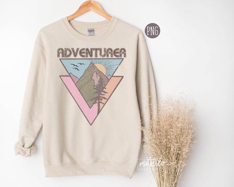 Adventure Png, Adventure Sublimation Design, Retro Png, Vintage Sublimation, Hippie Sublimation, Digital Download, Vacation PNG, Distressed image 1
