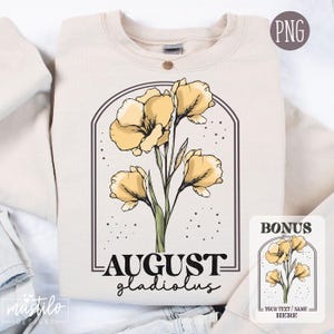 Flor de nacimiento de agosto PNG, Flor de nacimiento de gladiolo, Día de la Madre de cumpleaños de agosto PNG, Flor de cumpleaños PNG, Flor de nacimiento para agregar nombre