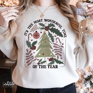 Kerstsublimatieontwerpen: digitale download 'It's the Most Wonderful Time' voor knutselwerkjes, shirts, mokken, trendy kerstmis, dtf-overdrachten