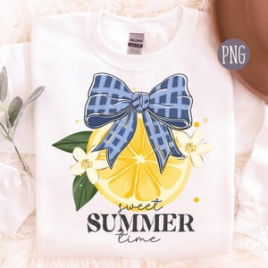 Doce Verão Azul Arco Limão PNG, Design de Sublimação de Limão, Design de Camiseta de Verão para Meninas, Limões Coquete, Download Digital Instantâneo